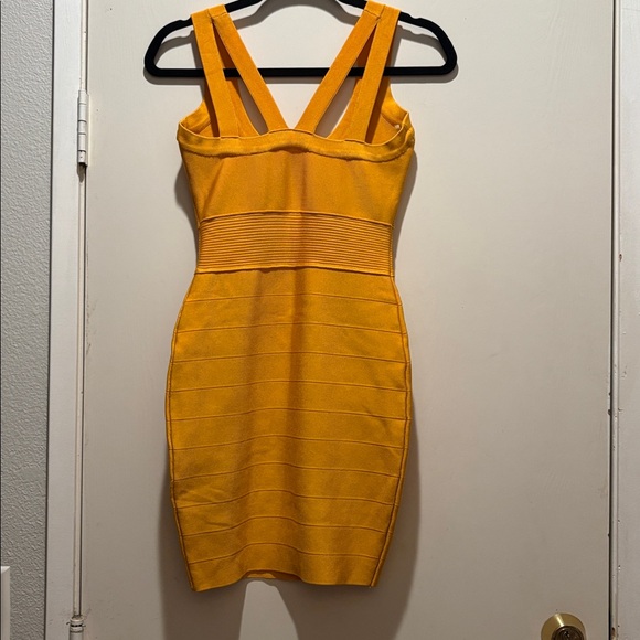 Guess by Marciano Yellow Mini Bandage Dress - Picture 3 of 3